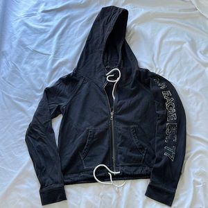 American Eagle Outfitters black canvas drawstring hoodie